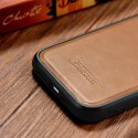 ICarer Leather Oil Wax etui iPhone 14 Pro Max skórzany pokrowiec brązowe (WMI14220720-TN)