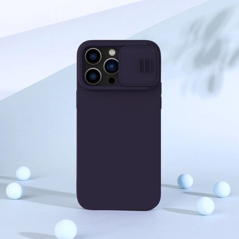 Nillkin CamShield Silky Silicone Case etui iPhone 14 Pro Max pokrowiec z osłoną na aparat zielony Nillkin CamShield Silky Silicone Case etui iPhone 14 Pro Max pokrowiec z osłoną na aparat zielony