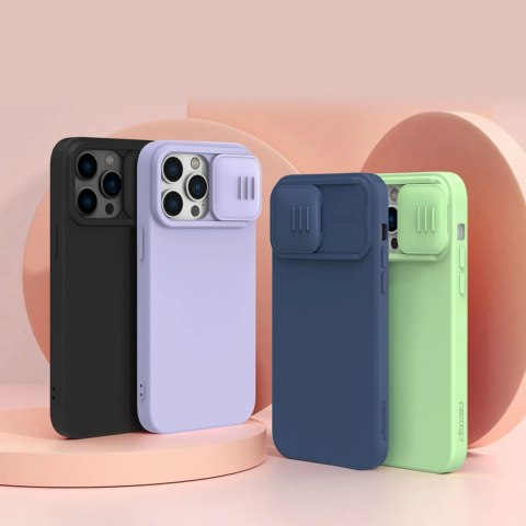 Nillkin CamShield Silky Silicone Case etui iPhone 14 Pro pokrowiec z osłoną na aparat zielony Nillkin CamShield Silky Silicone Case etui iPhone 14 Pro pokrowiec z osłoną na aparat zielony