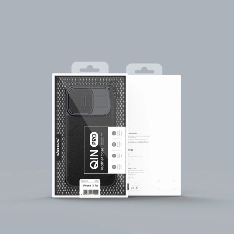 Nillkin Qin Cloth Pro Case etui do iPhone 14 Pro osłona na aparat kabura pokrowiec obudowa z klapką niebieski Nillkin Qin Cloth Pro Case etui do iPhone 14 Pro osłona na aparat kabura pokrowiec obudowa z klapką niebieski