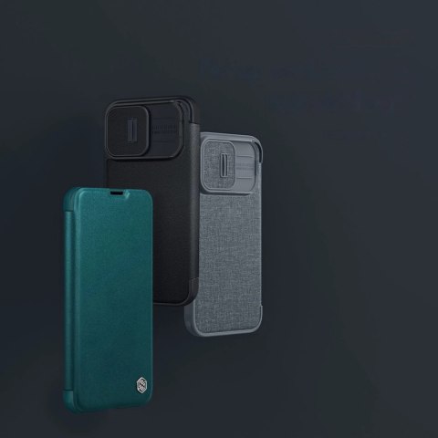 Nillkin Qin Cloth Pro Case etui do iPhone 14 Pro osłona na aparat kabura pokrowiec obudowa z klapką niebieski Nillkin Qin Cloth Pro Case etui do iPhone 14 Pro osłona na aparat kabura pokrowiec obudowa z klapką niebieski