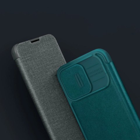 Nillkin Qin Cloth Pro Case etui do iPhone 14 Pro osłona na aparat kabura pokrowiec obudowa z klapką niebieski Nillkin Qin Cloth Pro Case etui do iPhone 14 Pro osłona na aparat kabura pokrowiec obudowa z klapką niebieski