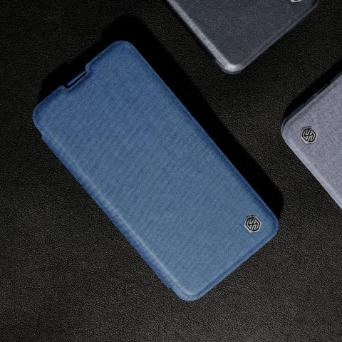 Nillkin Qin Cloth Pro Case etui do iPhone 14 Pro osłona na aparat kabura pokrowiec obudowa z klapką niebieski Nillkin Qin Cloth Pro Case etui do iPhone 14 Pro osłona na aparat kabura pokrowiec obudowa z klapką niebieski