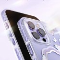 Kingxbar Butterfly Series magnetyczne etui iPhone 14 Pro Max MagSafe etui z motylami niebieskie