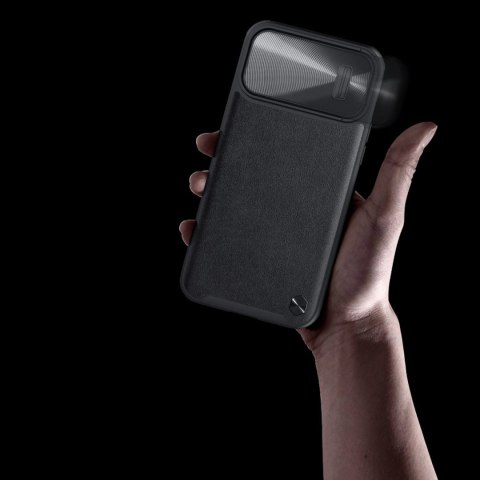 Nillkin CamShield Leather S Case etui iPhone 14 Pro Max pokrowiec z osłoną na aparat czarny Nillkin CamShield Leather S Case etui iPhone 14 Pro Max pokrowiec z osłoną na aparat czarny