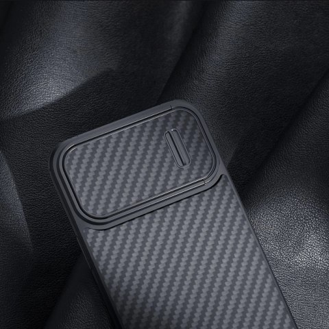 Nillkin Synthetic Fiber S Case etui iPhone 14 Plus z osłoną na aparat czarny Nillkin Synthetic Fiber S Case etui iPhone 14 Plus z osłoną na aparat czarny