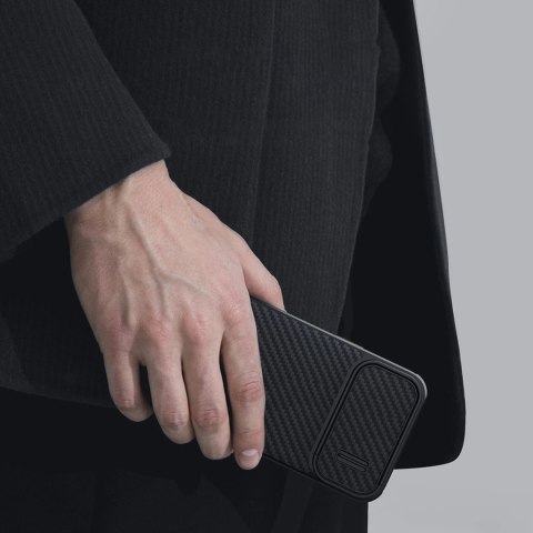 Nillkin Synthetic Fiber S Case etui iPhone 14 Plus z osłoną na aparat czarny Nillkin Synthetic Fiber S Case etui iPhone 14 Plus z osłoną na aparat czarny