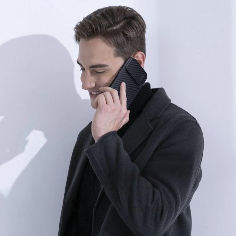 Nillkin Synthetic Fiber S Case etui iPhone 14 Plus z osłoną na aparat czarny Nillkin Synthetic Fiber S Case etui iPhone 14 Plus z osłoną na aparat czarny