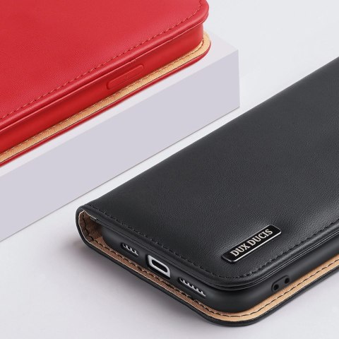 Dux Ducis Hivo skórzane etui z klapką pokrowiec ze skóry naturalnej portfel na karty i dokumenty iPhone 14 Plus brązowy Dux Ducis Hivo skórzane etui z klapką pokrowiec ze skóry naturalnej portfel na karty i dokumenty iPhone 14 Plus brązowy