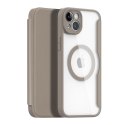 Etui Dux Ducis Skin X Pro na iPhone 14 Plus z MagSafe i klapką - beżowe