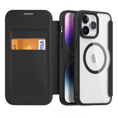 Etui Dux Ducis Skin X Pro na iPhone 15 Pro Max z MagSafe i klapką - czarne Etui Dux Ducis Skin X Pro na iPhone 15 Pro Max z MagSafe i klapką - czarne