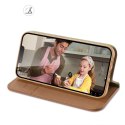 Etui z portfelem Dux Ducis Hivo z blokadą RFID do iPhone 15 Plus - brązowe