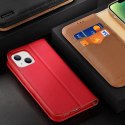 Etui z portfelem Dux Ducis Hivo z blokadą RFID do iPhone 15 Plus - brązowe