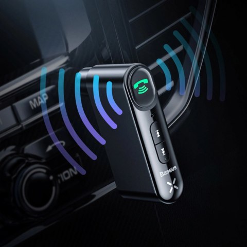 Transmiter Bluetooth AUX Baseus BSBA-02 (Overseas Edition) - czarny Transmiter Bluetooth AUX Baseus BSBA-02 (Overseas Edition) - czarny