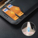 Etui z portfelem Dux Ducis Hivo z blokadą RFID do iPhone 15 Plus - brązowe