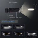 Latarka czołowa LED z czujnikiem ruchu IPX4 USB-C 1200 mAh - czarna