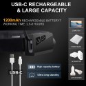 Latarka czołowa LED z czujnikiem ruchu IPX4 USB-C 1200 mAh - czarna