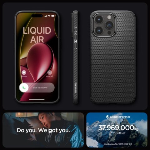 Etui Spigen Liquid Air na iPhone 15 Pro Max - czarny mat Etui Spigen Liquid Air na iPhone 15 Pro Max - czarny mat