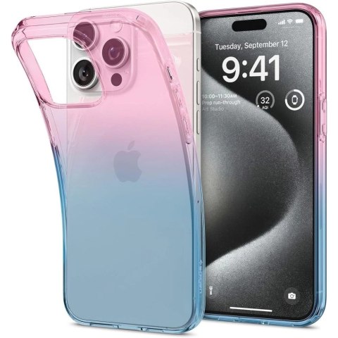 Etui Spigen Liquid Crystal na iPhone 15 Pro - różowo-niebieskie Etui Spigen Liquid Crystal na iPhone 15 Pro - różowo-niebieskie