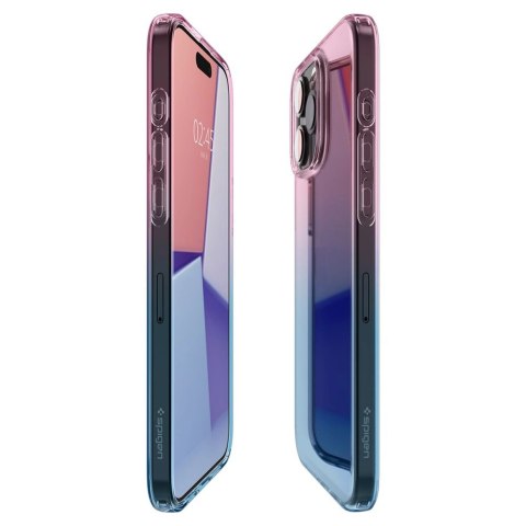 Etui Spigen Liquid Crystal na iPhone 15 Pro - różowo-niebieskie Etui Spigen Liquid Crystal na iPhone 15 Pro - różowo-niebieskie