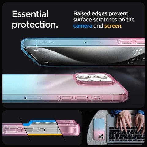 Etui Spigen Liquid Crystal na iPhone 15 Pro - różowo-niebieskie Etui Spigen Liquid Crystal na iPhone 15 Pro - różowo-niebieskie