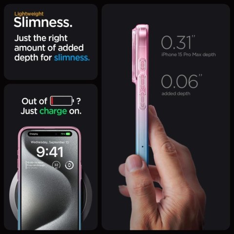 Etui Spigen Liquid Crystal na iPhone 15 Pro - różowo-niebieskie Etui Spigen Liquid Crystal na iPhone 15 Pro - różowo-niebieskie