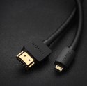 Kabel Ugreen HD127 micro HDMI - HDMI 2.0 4K 60Hz 1 m - czarny