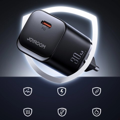 Ładowarka sieciowa Joyroom JR-TCF07EU Speed Series 30W USB-C PD/QC/AFC/FCP - czarna Ładowarka sieciowa Joyroom JR-TCF07EU Speed Series 30W USB-C PD/QC/AFC/FCP - czarna