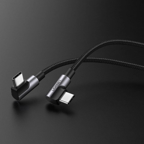 Kabel Ugreen US323 kątowy USB-C - USB-C PD QC 60W 3A 2m - czarny Kabel Ugreen US323 kątowy USB-C - USB-C PD QC 60W 3A 2m - czarny