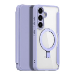 Etui Dux Ducis Skin X Pro na Samsung Galaxy S24 z MagSafe, klapką i podstawką - fioletowe