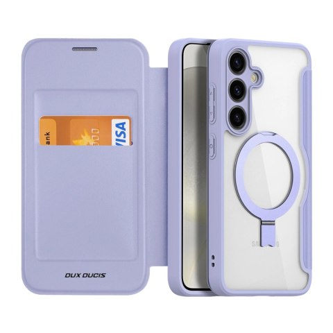 Etui Dux Ducis Skin X Pro na Samsung Galaxy S24 z MagSafe, klapką i podstawką - fioletowe Etui Dux Ducis Skin X Pro na Samsung Galaxy S24 z MagSafe, klapką i podstawką - fioletowe
