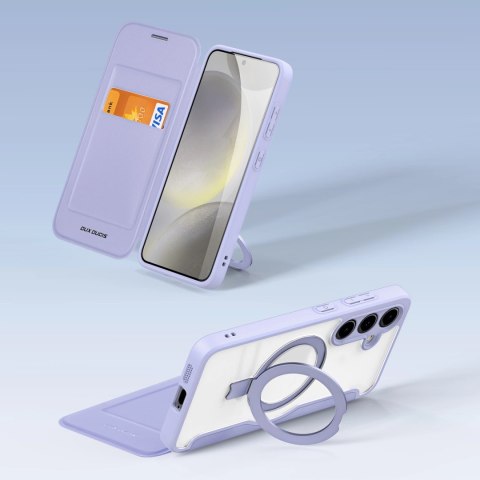 Etui Dux Ducis Skin X Pro na Samsung Galaxy S24 z MagSafe, klapką i podstawką - fioletowe Etui Dux Ducis Skin X Pro na Samsung Galaxy S24 z MagSafe, klapką i podstawką - fioletowe