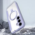 Etui Dux Ducis Skin X Pro na Samsung Galaxy S24 z MagSafe, klapką i podstawką - fioletowe