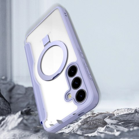 Etui Dux Ducis Skin X Pro na Samsung Galaxy S24 z MagSafe, klapką i podstawką - fioletowe Etui Dux Ducis Skin X Pro na Samsung Galaxy S24 z MagSafe, klapką i podstawką - fioletowe