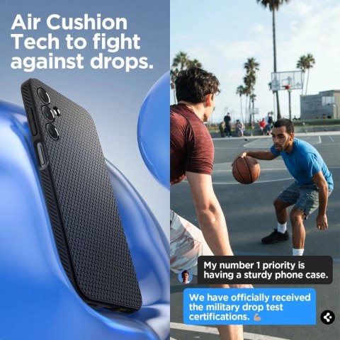 Etui Spigen Liquid Air na Samsung Galaxy A15 4G / 5G - czarny mat Etui Spigen Liquid Air na Samsung Galaxy A15 4G / 5G - czarny mat