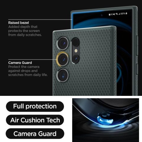 Etui Spigen Liquid Air na Samsung Galaxy S24 Ultra - ciemnozielone Etui Spigen Liquid Air na Samsung Galaxy S24 Ultra - ciemnozielone