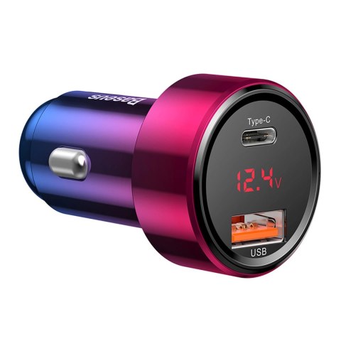 Ładowarka samochodowa Baseus Magic Series PPS USB-C / USB-A 45W PD QC 5A - różowo-niebieska Ładowarka samochodowa Baseus Magic Series PPS USB-C / USB-A 45W PD QC 5A - różowo-niebieska