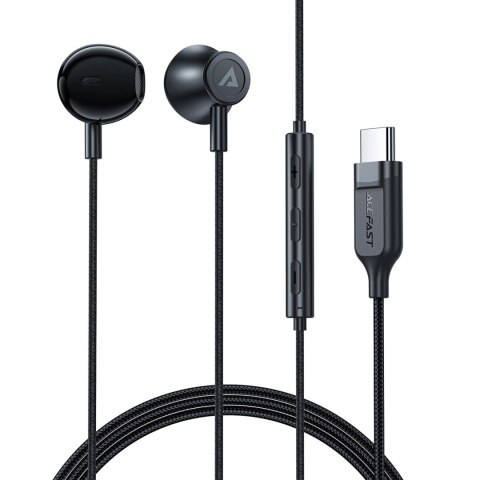 Słuchawki douszne Acefast L2 ze złączem USB-C, mikrofonem i pilotem 1,2 m - czarne Słuchawki douszne Acefast L2 ze złączem USB-C, mikrofonem i pilotem 1,2 m - czarne