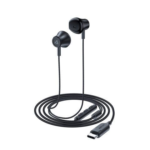 Słuchawki douszne Acefast L2 ze złączem USB-C, mikrofonem i pilotem 1,2 m - czarne Słuchawki douszne Acefast L2 ze złączem USB-C, mikrofonem i pilotem 1,2 m - czarne