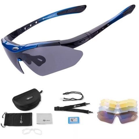 Okulary rowerowe Rockbros 10007 polaryzujące - czarno-niebieskie Okulary rowerowe Rockbros 10007 polaryzujące - czarno-niebieskie