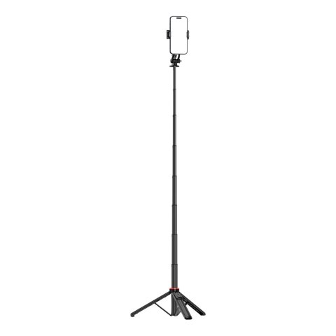 Selfie stick WC1Y2S teleskopowy tripod 1.3m ze stopu aluminium z uchwytem na telefon - czarny Selfie stick WC1Y2S teleskopowy tripod 1.3m ze stopu aluminium z uchwytem na telefon - czarny