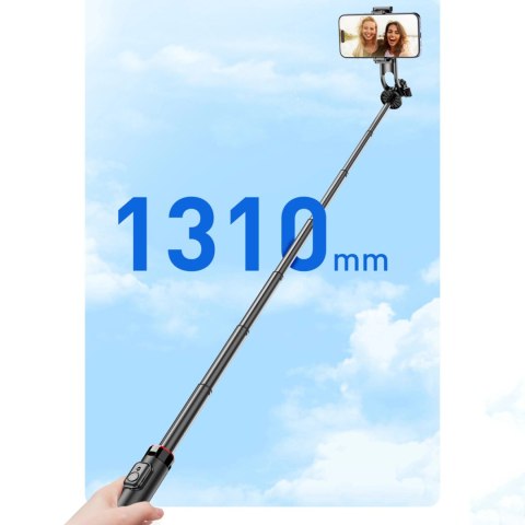 Selfie stick WC1Y2S teleskopowy tripod 1.3m ze stopu aluminium z uchwytem na telefon - czarny Selfie stick WC1Y2S teleskopowy tripod 1.3m ze stopu aluminium z uchwytem na telefon - czarny