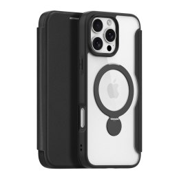 Etui Dux Ducis Skin X Pro na iPhone 16 Pro z MagSafe, klapką i podstawką - czarne