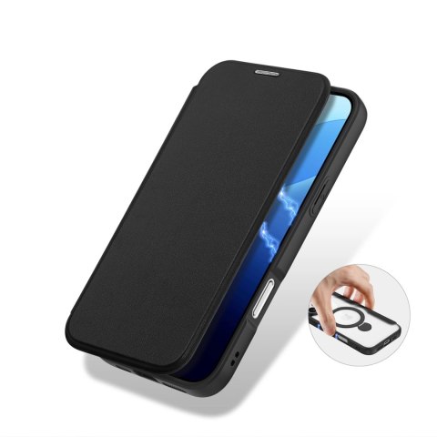 Etui Dux Ducis Skin X Pro na iPhone 16 Pro z MagSafe, klapką i podstawką - czarne Etui Dux Ducis Skin X Pro na iPhone 16 Pro z MagSafe, klapką i podstawką - czarne