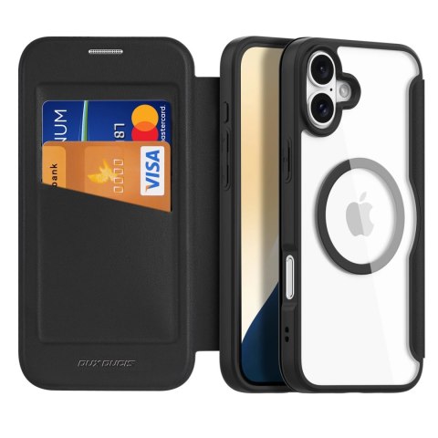 Etui Dux Ducis Skin X Pro na iPhone 16 z MagSafe i klapką - czarne Etui Dux Ducis Skin X Pro na iPhone 16 z MagSafe i klapką - czarne