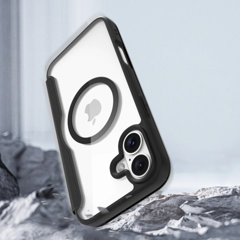 Etui Dux Ducis Skin X Pro na iPhone 16 z MagSafe i klapką - czarne Etui Dux Ducis Skin X Pro na iPhone 16 z MagSafe i klapką - czarne