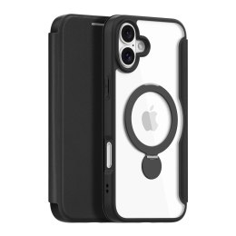 Etui Dux Ducis Skin X Pro na iPhone 16 z MagSafe, klapką i podstawką - czarne