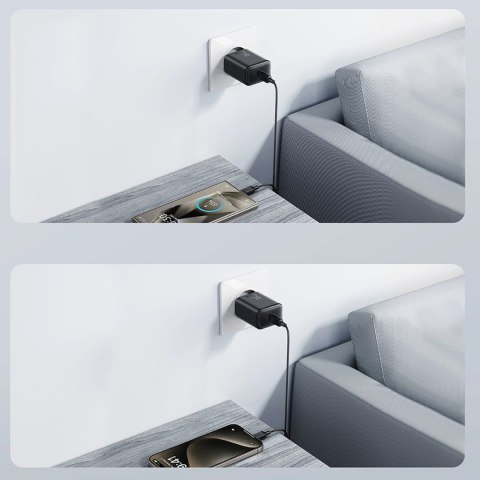 Ładowarka Joyroom JR-TCF23 sieciowa USB-C 25W SFC / PPS / PD - czarna + kabel USB-C / USB-C 1m Ładowarka Joyroom JR-TCF23 sieciowa USB-C 25W SFC / PPS / PD - czarna + kabel USB-C / USB-C 1m