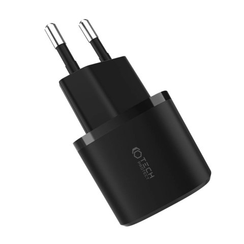 Ładowarka Tech-Protect C20W sieciowa mini USB-C PD 20W / USB-A QC 3.0 - czarna Ładowarka Tech-Protect C20W sieciowa mini USB-C PD 20W / USB-A QC 3.0 - czarna