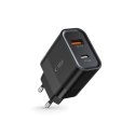 Ładowarka Tech-Protect C30W sieciowa USB-C PD 30W / USB-A QC 3.0 - czarna